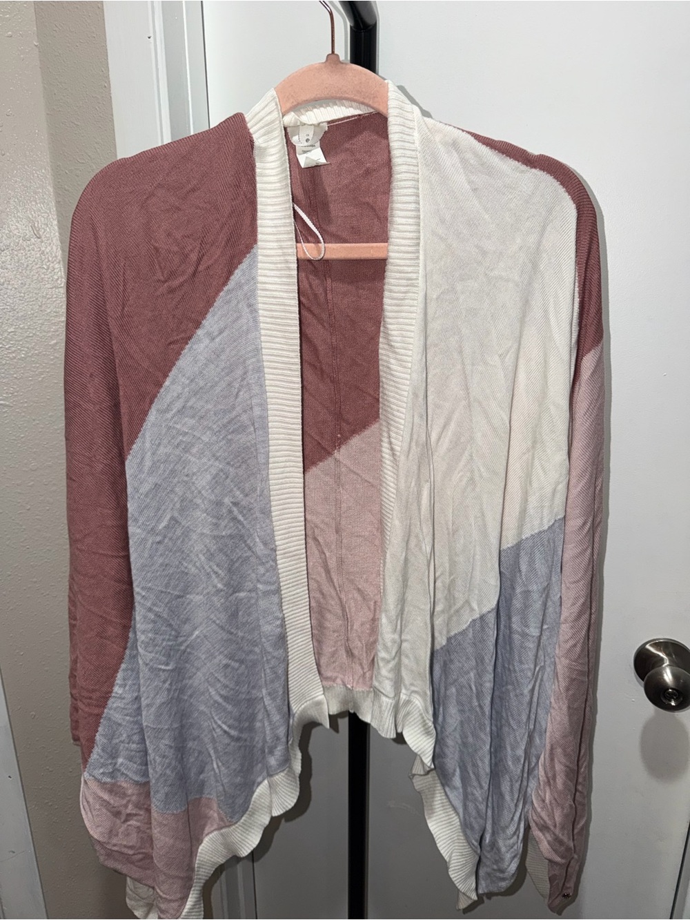 Lululemon Colorblock Open Front Cardigan Wrap Silk Blend One Size OS